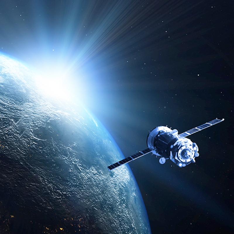 satalite in space with earth as background